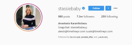 Better known as 'Stassie Baby' on Instagram, Anastasia amassed over 7 million followers.